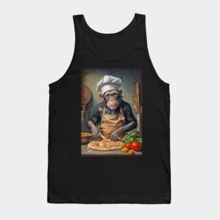 Chimpanzee Pizza Chef Card Tank Top